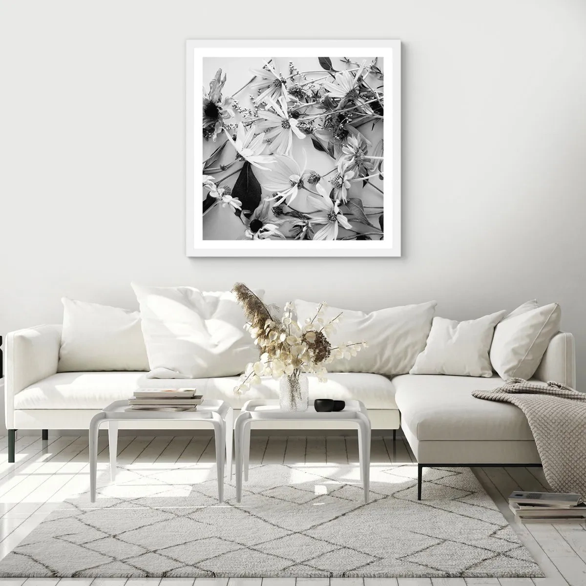 Poster in cornice bianca - Un non bouquet di fiori - 30x30 cm