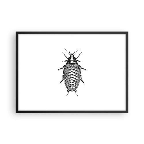 Poster in cornice nera - Grafica di un insetto bianco e nero su sfondo bianco - 70x50cm - Che esemplare! - Decorazione murale moderna per soggiorno e camera da letto ARTTOR