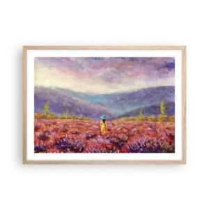 Poster in cornice rovere chiaro - Nel mondo di lavanda - 70x50 cm