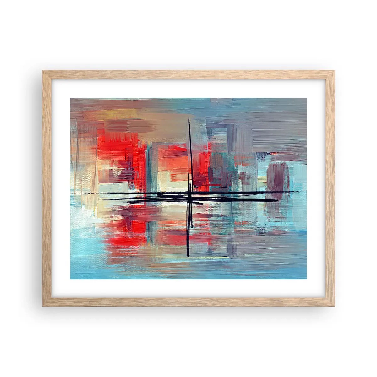 Poster in cornice rovere chiaro - Paesaggio in una dimensione sconosciuta - 50x40 cm