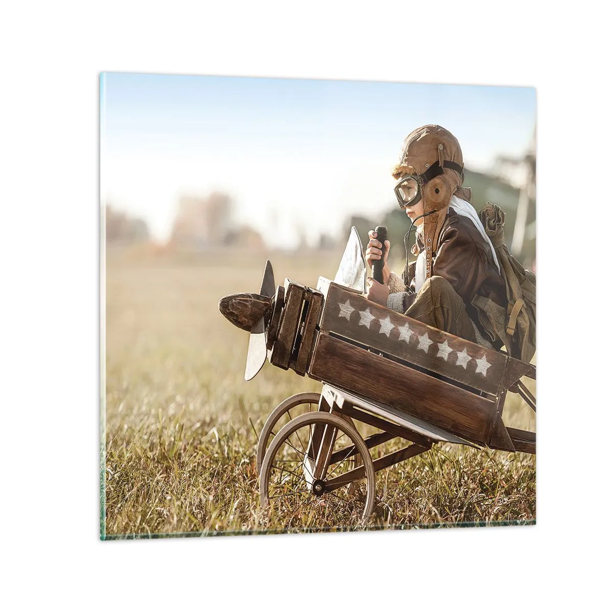 Quadro su vetro - Decollo verso i sogni - 50x50 cm