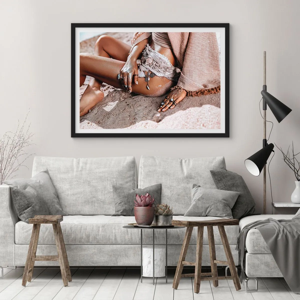 Poster in cornice nera - Gettata dalle onde? - 40x30 cm