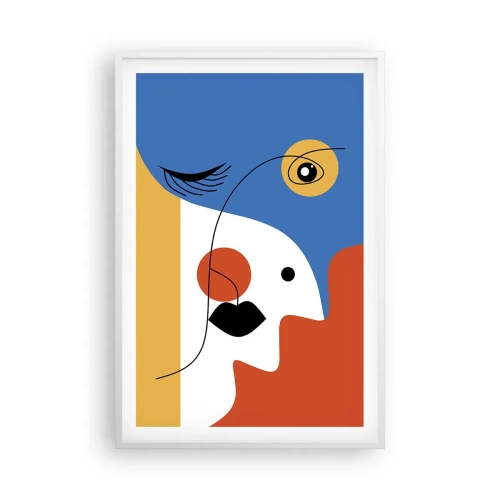 Poster in cornice bianca - Ritratto decostruito - 61x91 cm