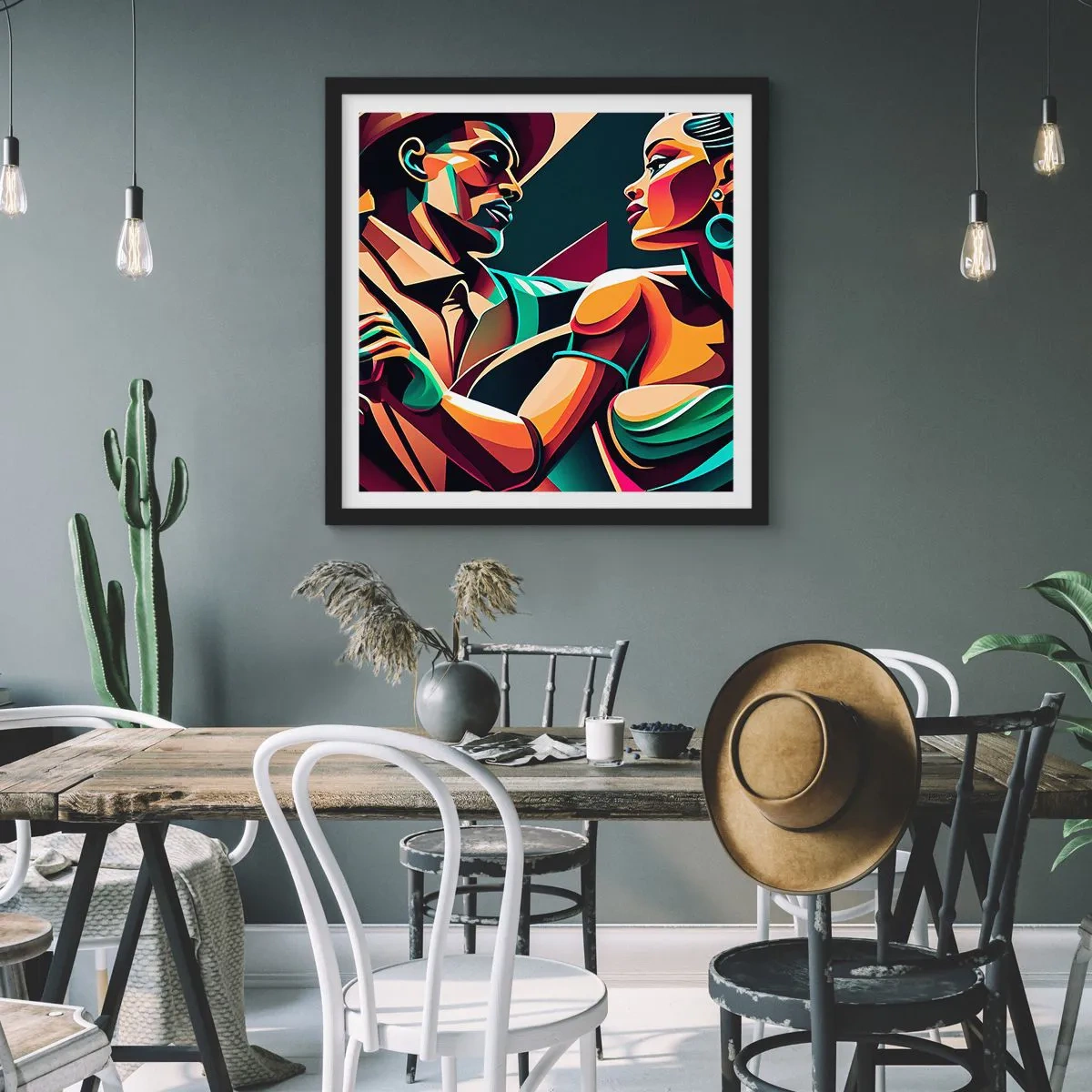 Poster in cornice nera - Al ritmo del cuore - 40x40 cm