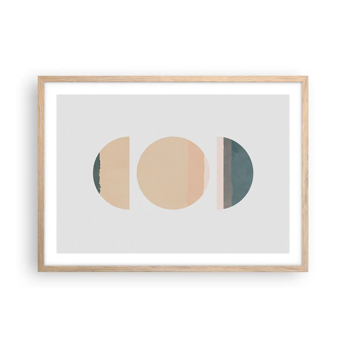 Poster in cornice rovere chiaro - Un cerchio dopo l'altro - 70x50 cm