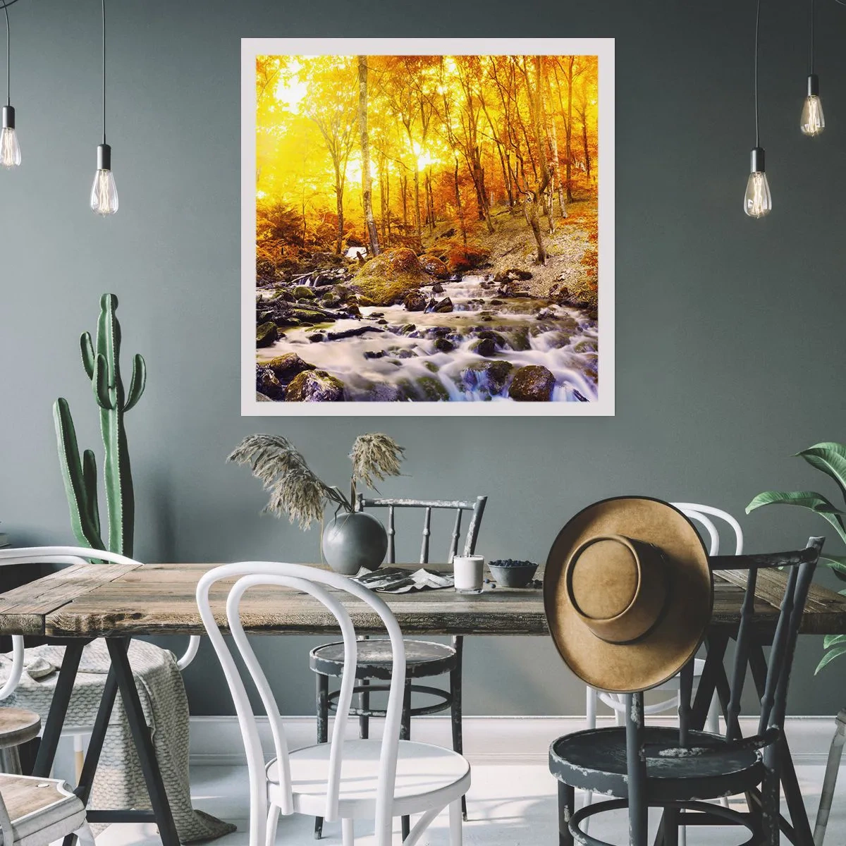 Poster - Pietre incorniciate in oro e platino - 40x40 cm