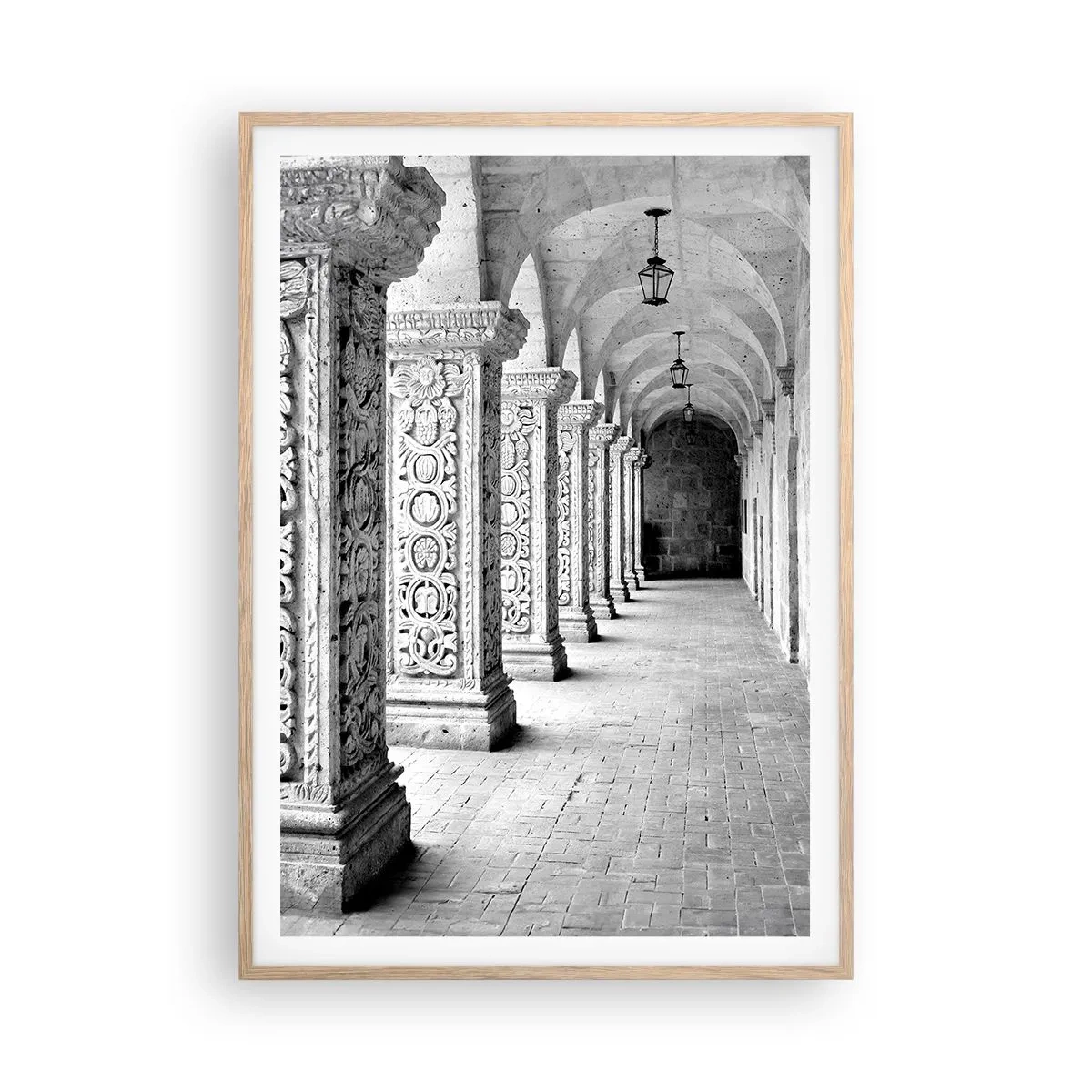 Poster in cornice rovere chiaro - Dove porterà? - 70x100 cm