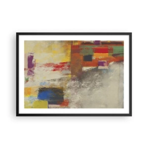 Poster in cornice nera - Astrazione colorata con forme geometriche - 70x50cm - Geometria dei colori - Decorazione murale moderna per soggiorno e camera da letto ARTTOR
