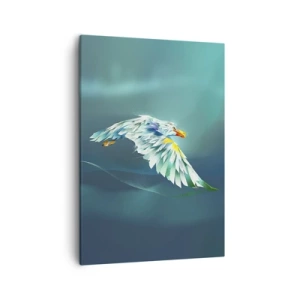 Quadro su tela - Stampe su Tela - Aquila astratta in volo contro un cielo turchese - 50x70cm - Potenza del volo dell'aquila - Decorazione murale moderna per soggiorno e camera da letto ARTTOR