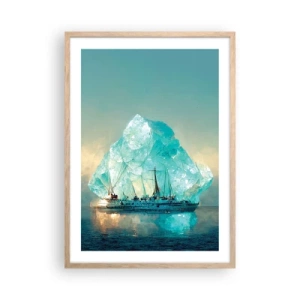 Poster in cornice rovere chiaro - Brillante artico - 50x70 cm