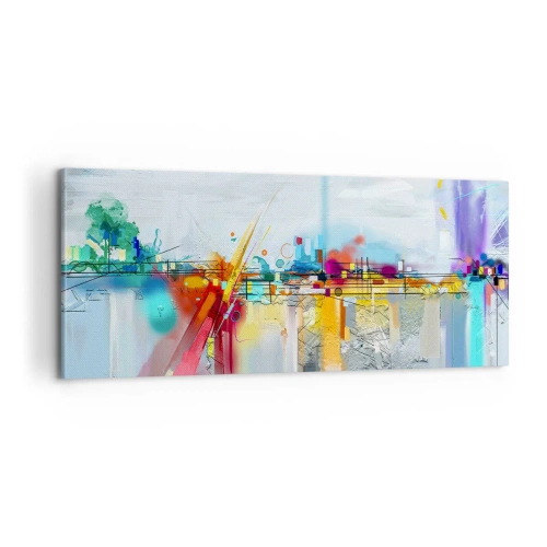 Quadro su tela - Stampe su Tela - Il ponte della gioia sul fiume della vita - 100x40 cm