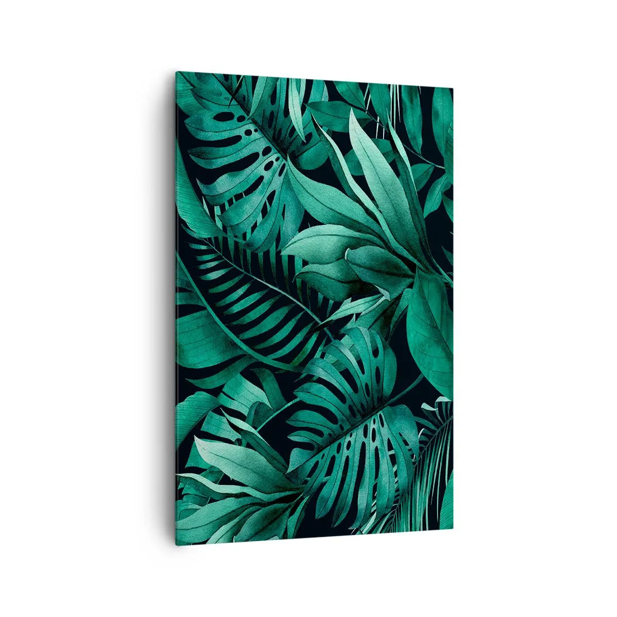 Quadro su tela - Stampe su Tela - Foglie tropicali in tonalità di verde intenso - 80x120cm - Dal profondo del verde tropicale - Decorazione murale moderna per soggiorno e camera da letto ARTTOR