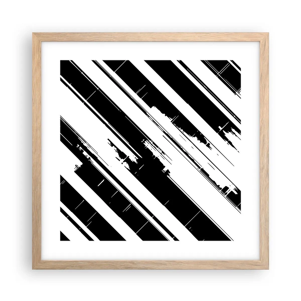Poster in cornice rovere chiaro - Composizione intensa e dinamica - 40x40 cm
