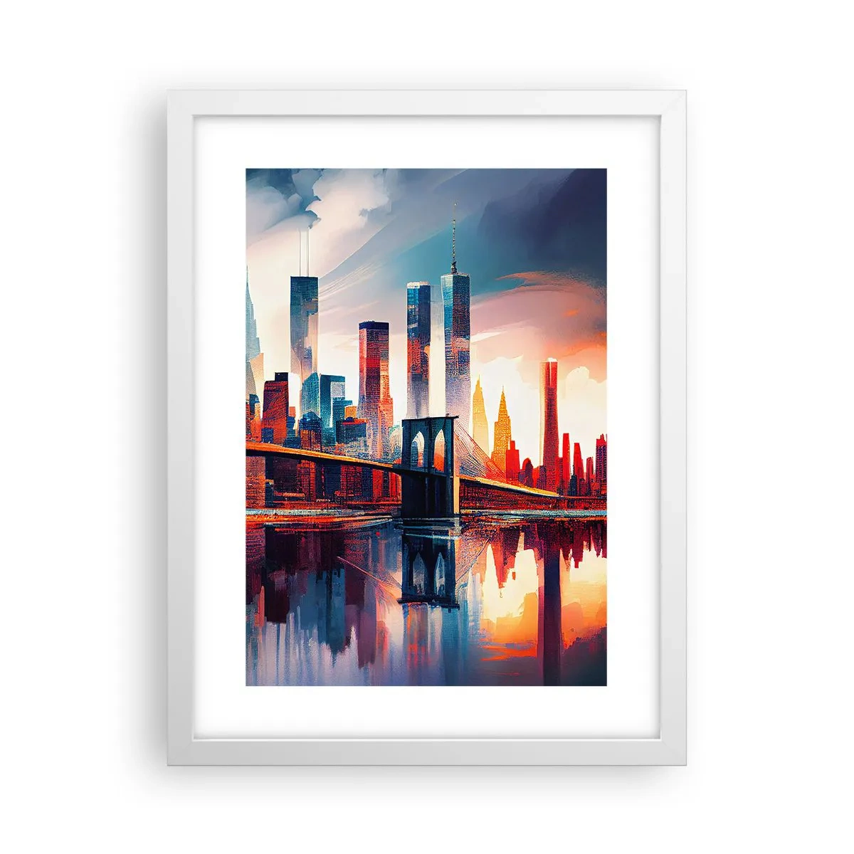 Poster in cornice bianca - Una New York spettacolare - 30x40 cm