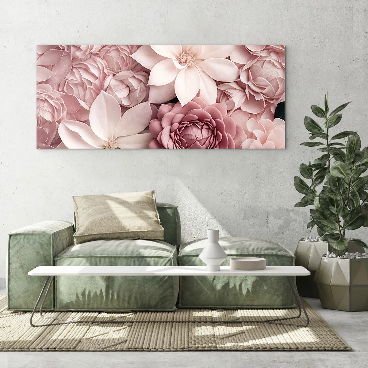Quadro su vetro - Nei petali di rosa - 100x40 cm