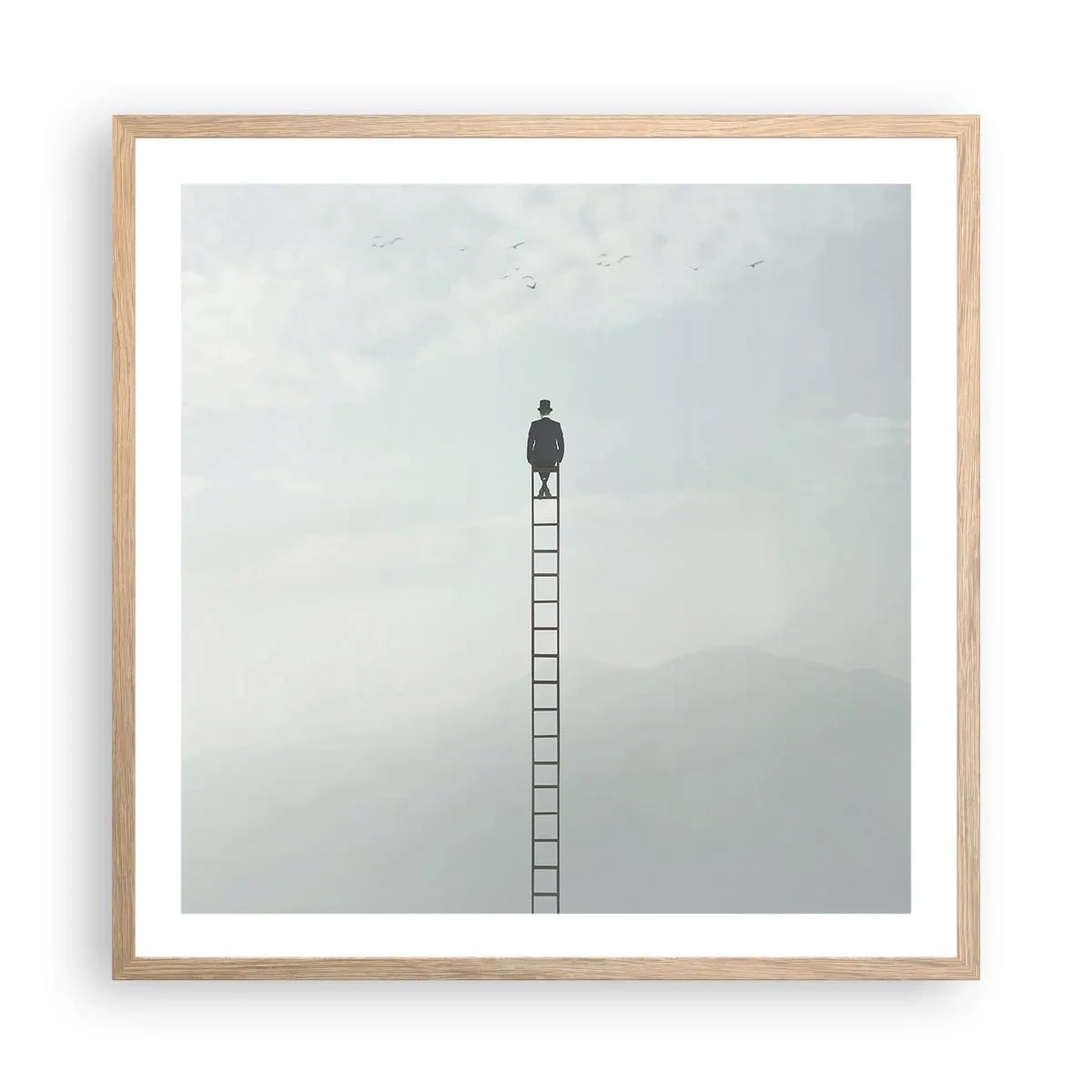 Poster in cornice rovere chiaro - Innalzati al di sopra - 60x60 cm