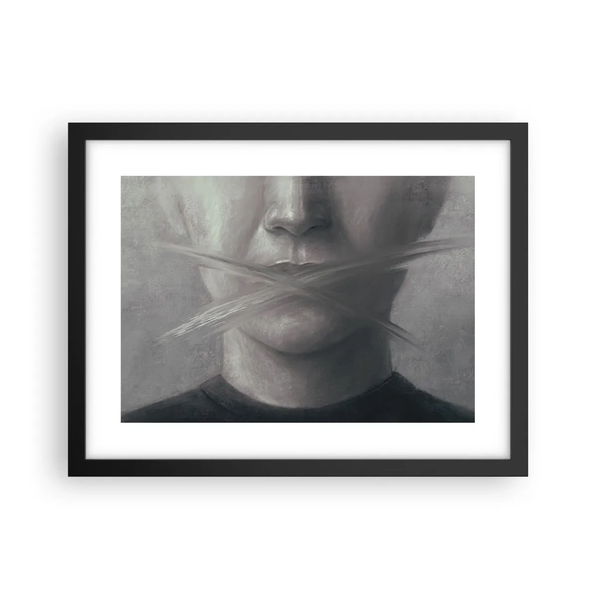 Poster in cornice nera - Neanche una parola - 40x30 cm