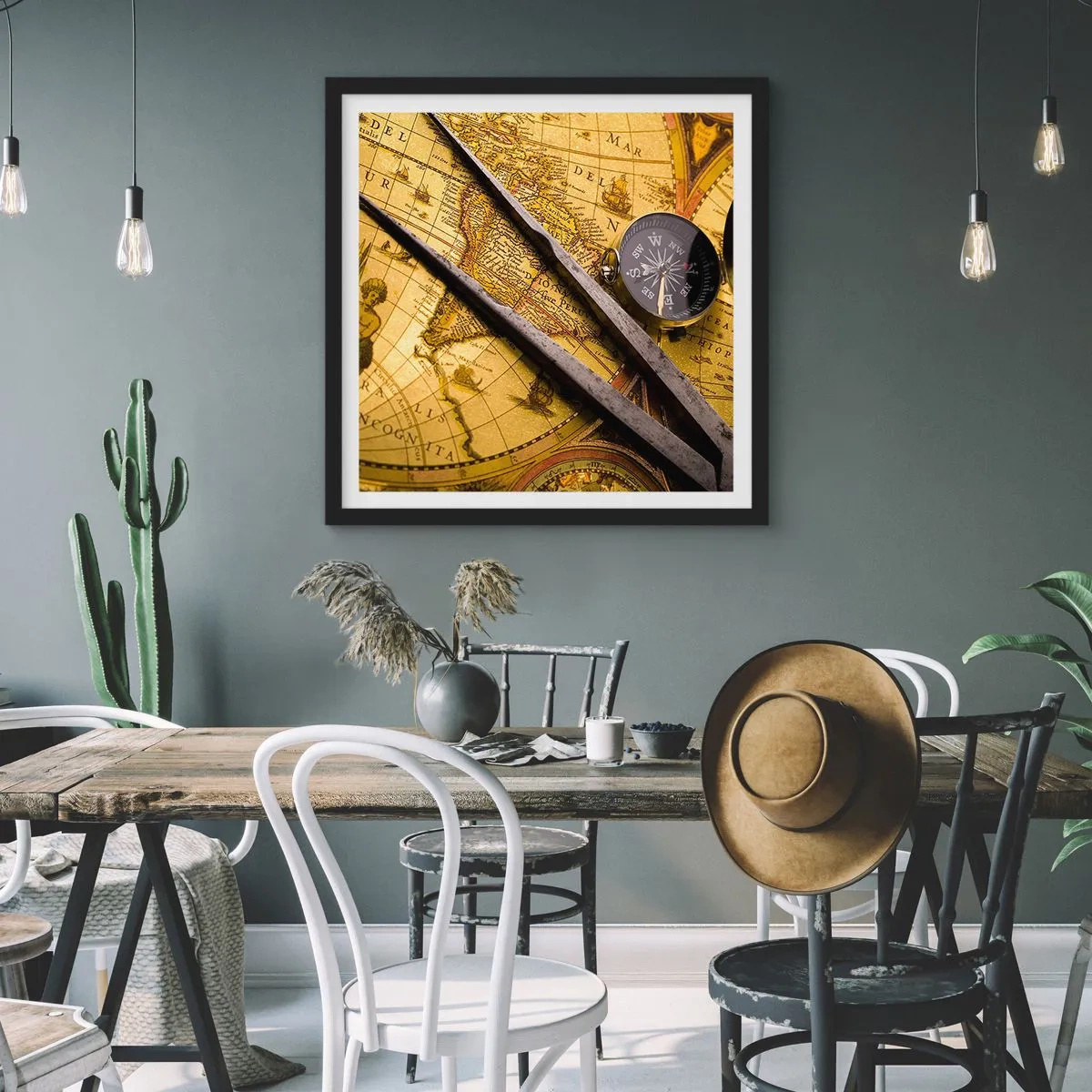 Poster in cornice nera - Dove sono questi tesori? - 50x50 cm