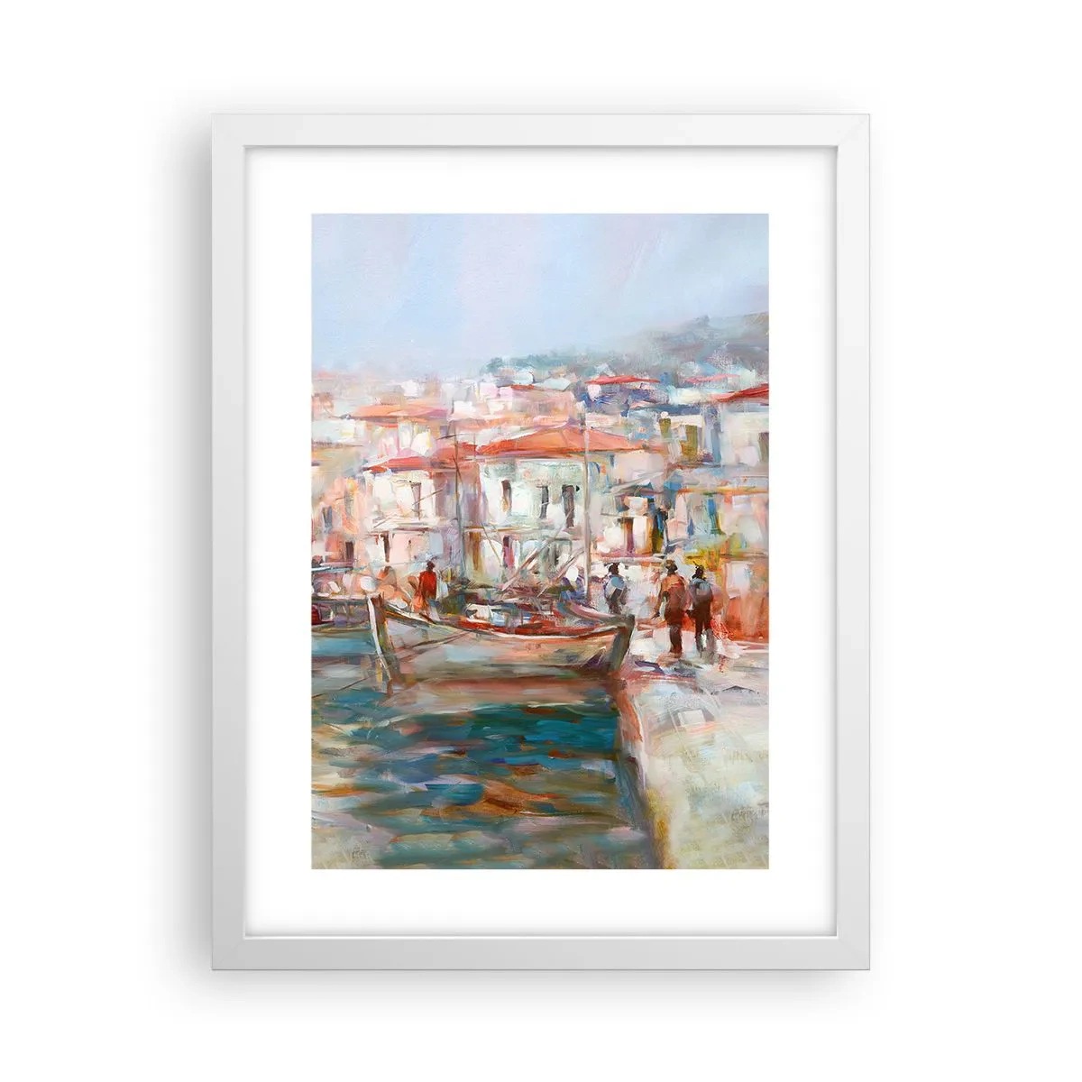 Poster in cornice bianca - Vacanze in pastello - 30x40 cm
