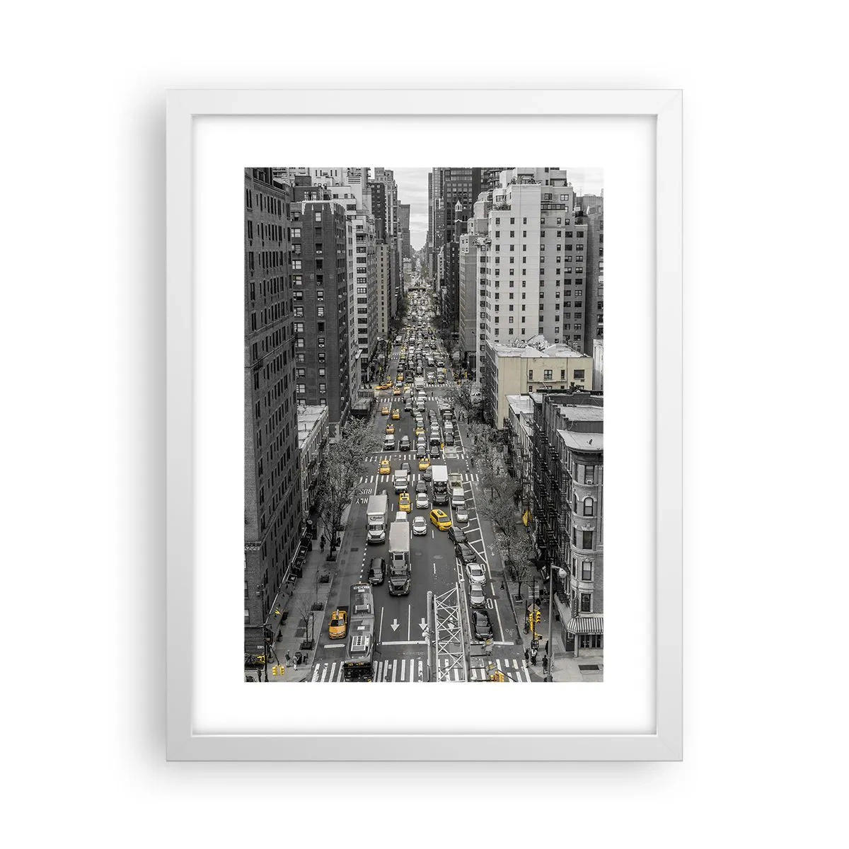 Poster in cornice bianca - La vita a New York - 30x40 cm