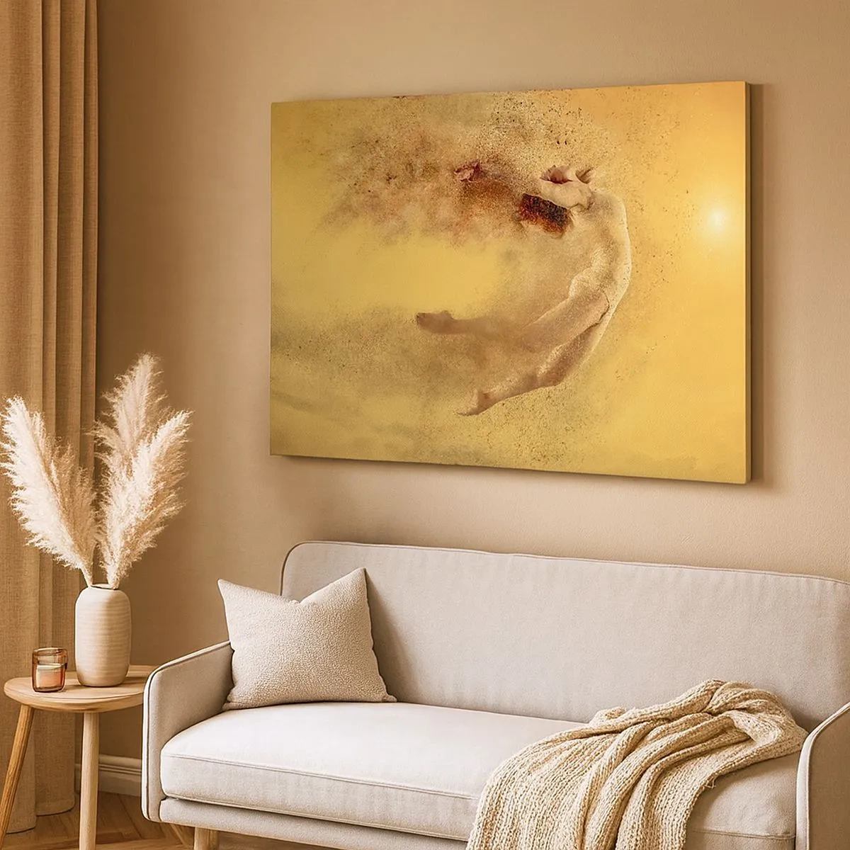 Quadro su tela - Stampe su Tela - Una figura in movimento dinamico con effetto di disintegrazione - 70x50cm - Nell'estasi della danza - Decorazione murale moderna per soggiorno e camera da letto ARTTOR