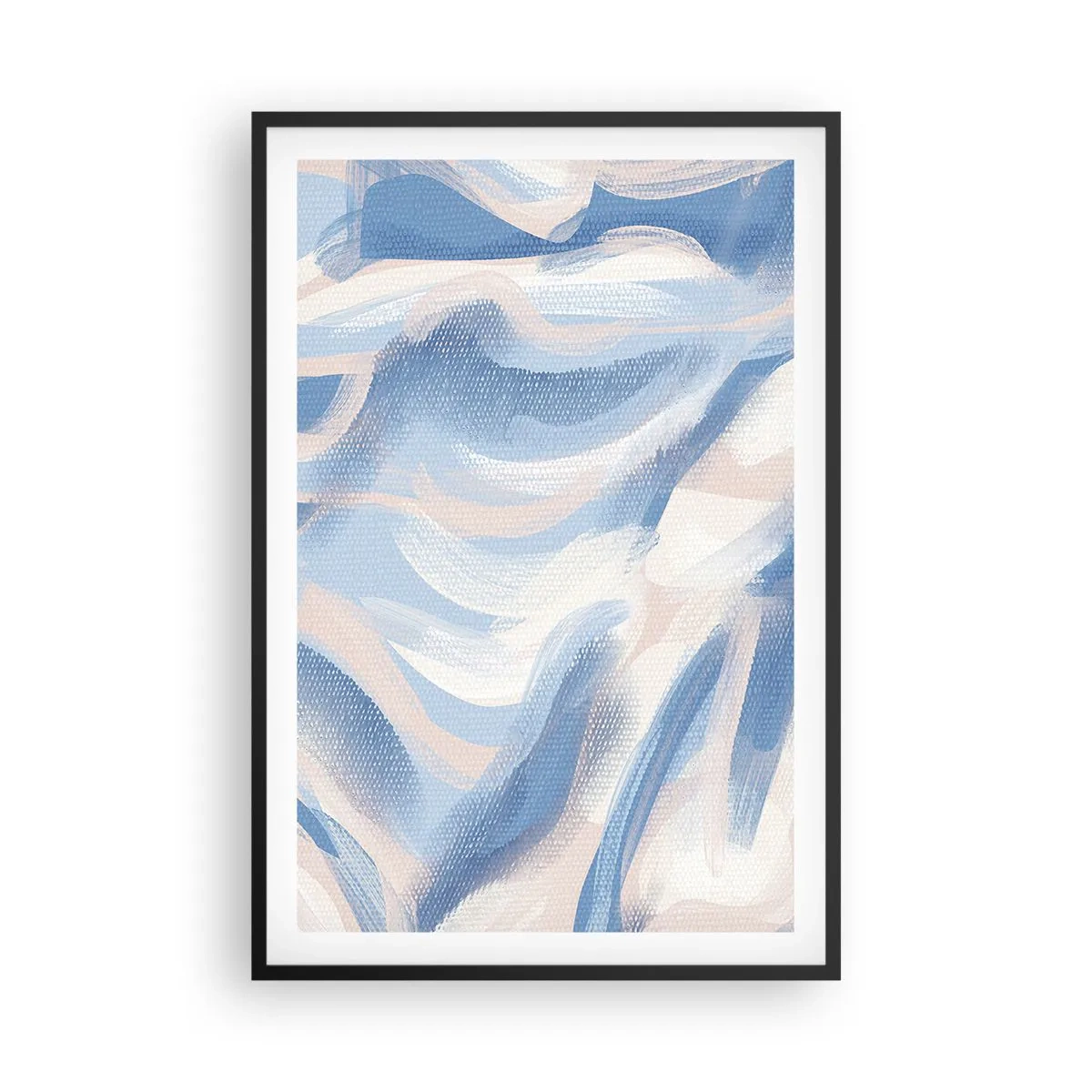 Poster in cornice nera - Ondulazioni azzurre - 61x91 cm