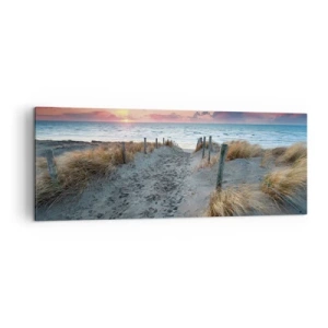 Quadro su tela - Stampe su Tela - Sentiero che porta alla spiaggia al tramonto - 140x50cm - Hai versato un arcobaleno di luce radiosa... - Decorazione murale moderna per soggiorno e camera da letto ARTTOR