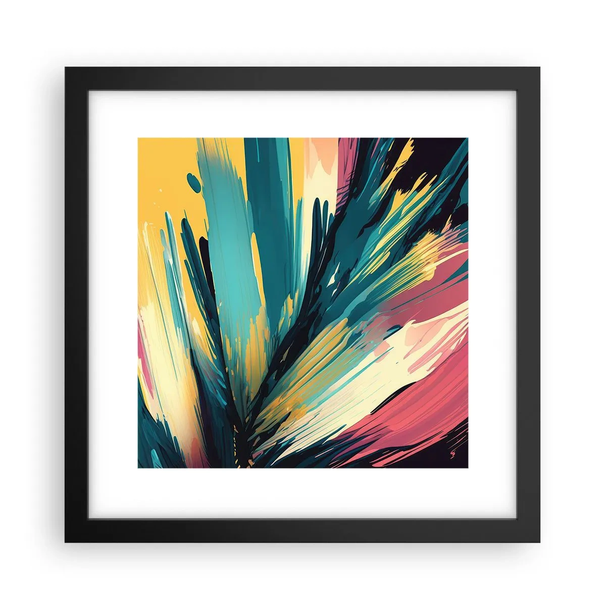 Poster in cornice nera - Composizione: esplosione di gioia - 30x30 cm