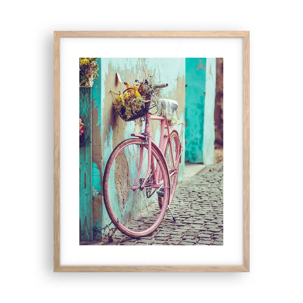 Poster in cornice rovere chiaro - Torno subito - 40x50 cm