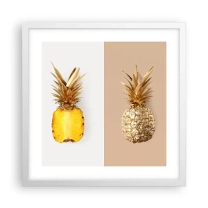 Poster in cornice bianca - Ananas per due - 40x40 cm