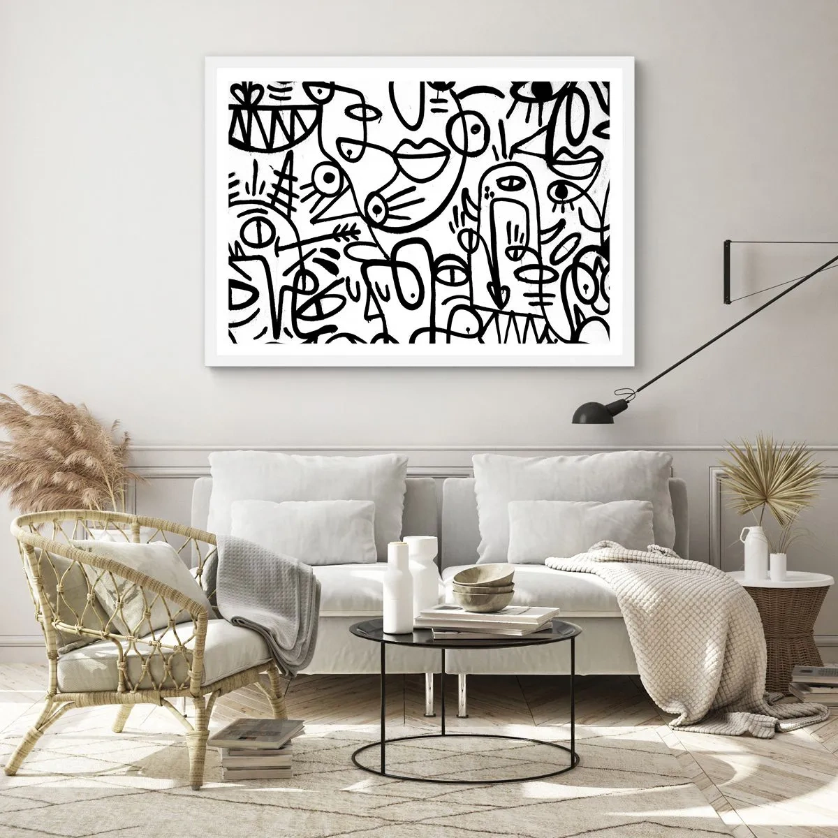 Poster in cornice bianca - Volti e miraggi - 50x40 cm
