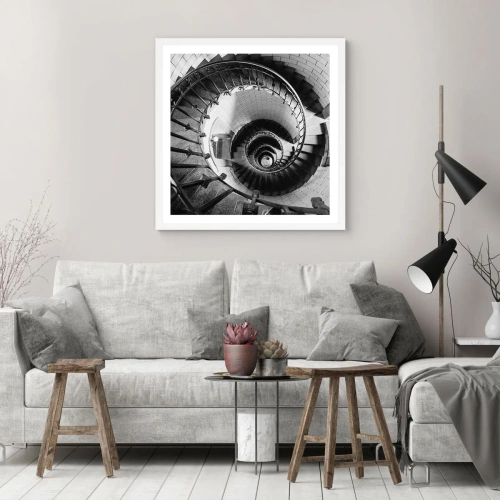 Poster in cornice bianca - Ancora più in alto - 50x50 cm