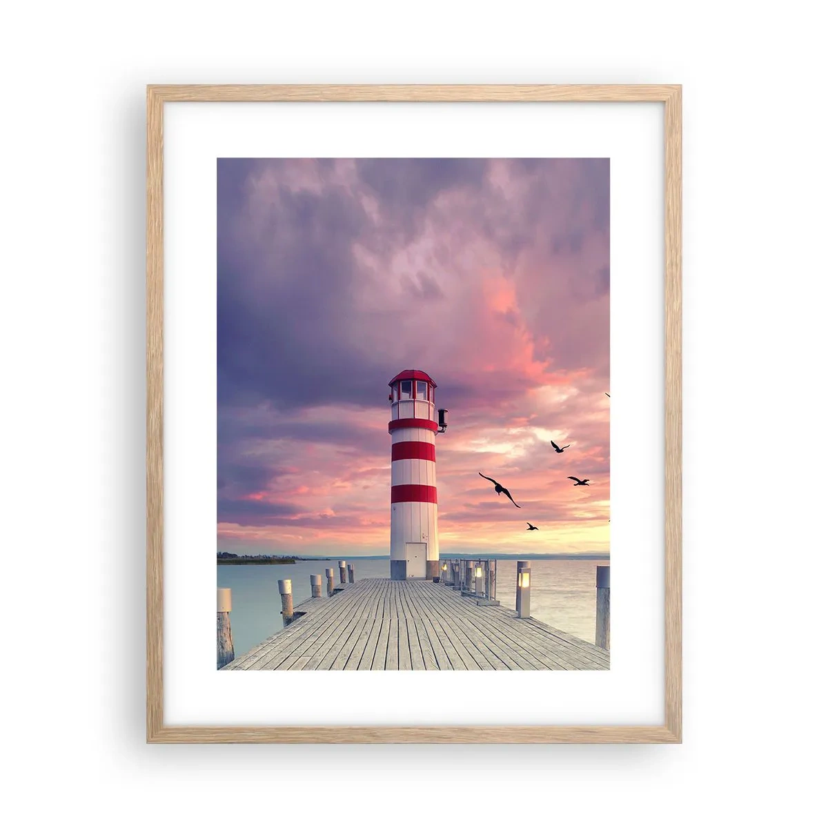 Poster in cornice rovere chiaro - Tempo di tornare in porto - 40x50 cm