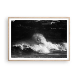 Poster in cornice rovere chiaro - Sfida accettata! - 100x70 cm