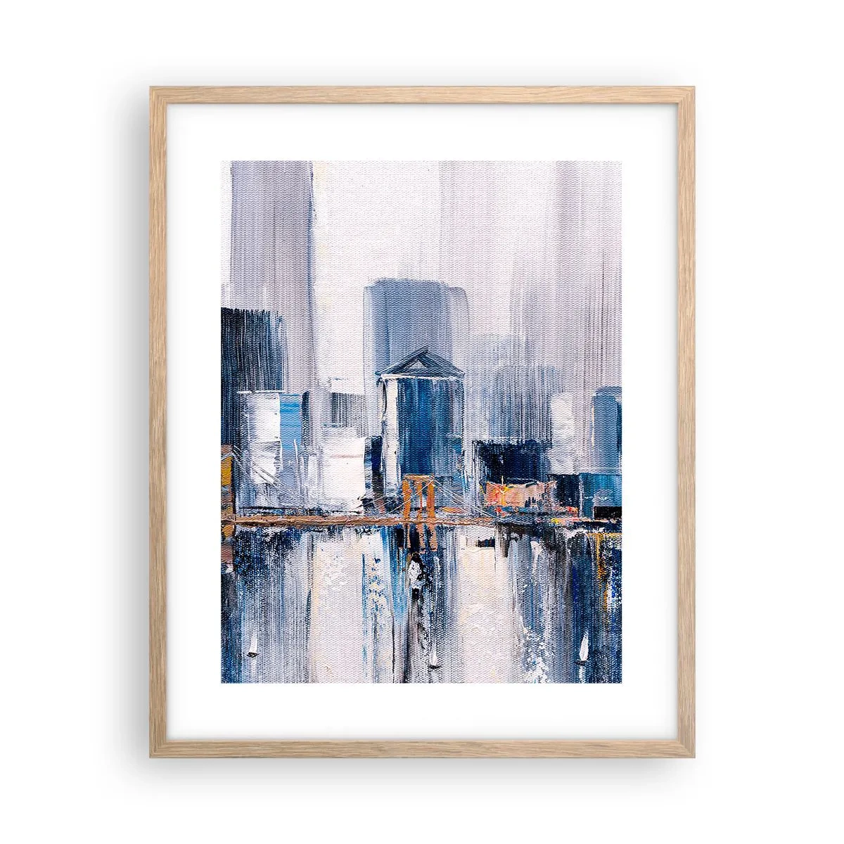 Poster in cornice rovere chiaro - Impressione di New York - 40x50 cm