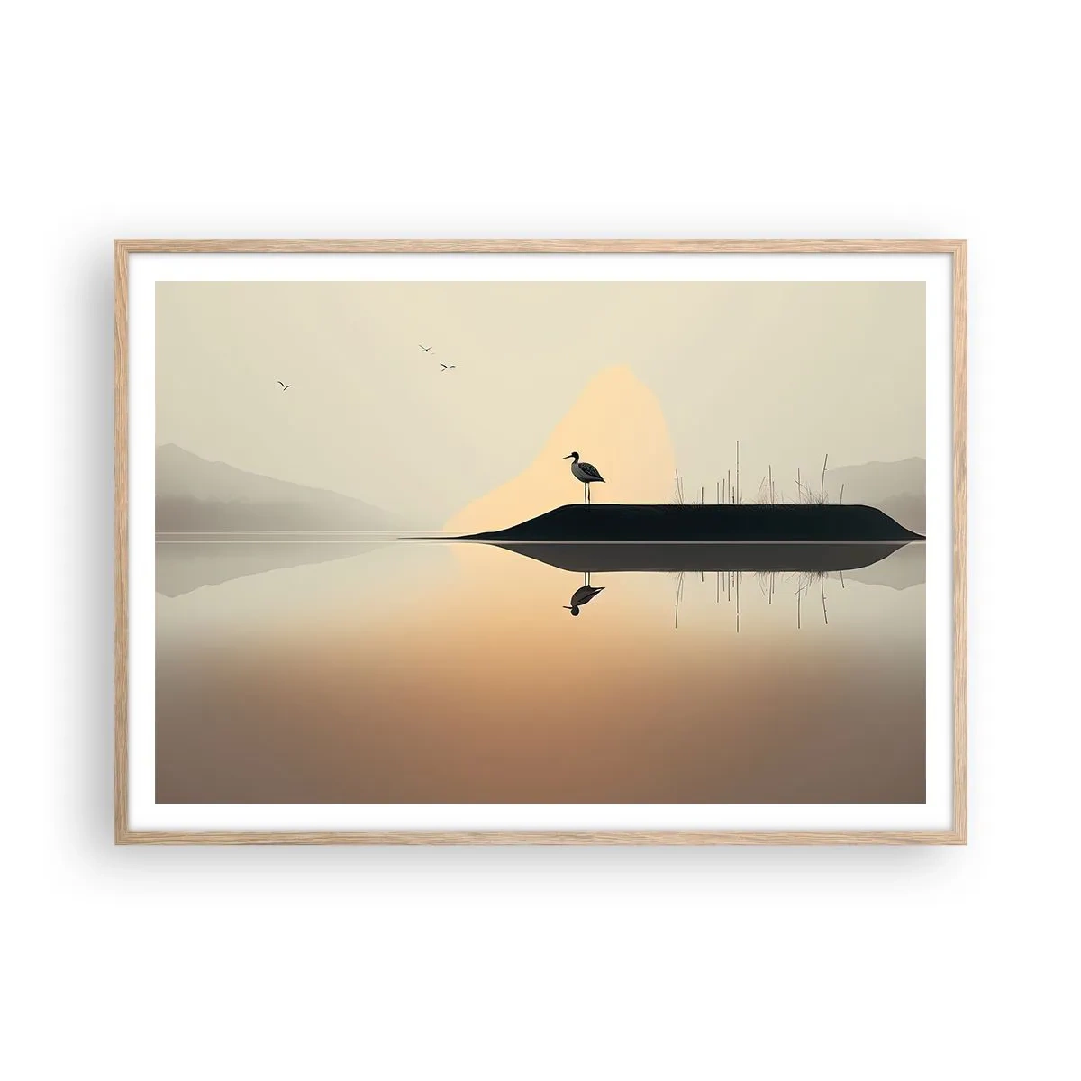 Poster in cornice rovere chiaro - Il signore del lago - 100x70 cm