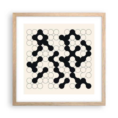 Poster in cornice rovere chiaro - Gioco cinese: variazione - 40x40 cm