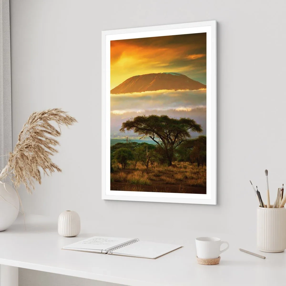 Poster in cornice bianca - Il sogno del viaggiatore - 70x100 cm