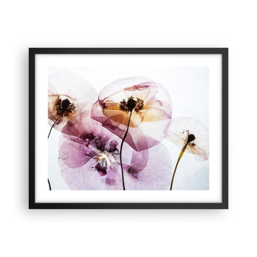 Poster in cornice nera - Fiori trasparenti - 50x40 cm