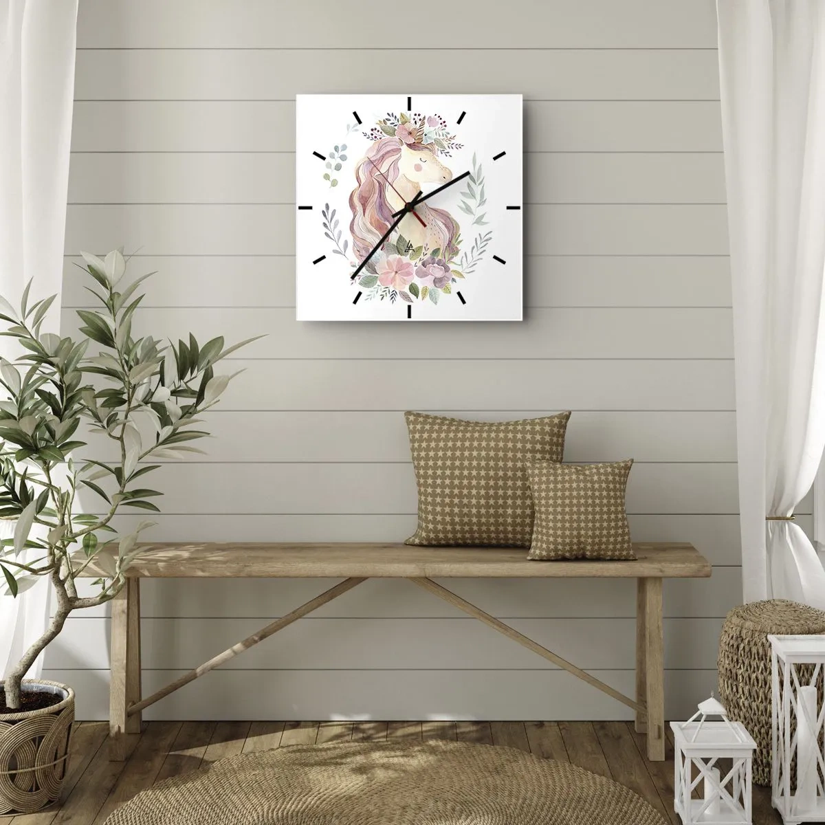 Orologio da parete - Orologio in Vetro - Invito nel mondo delle favole - 40x40 cm