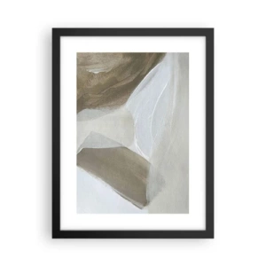 Poster in cornice nera - Onda di bianco - 30x40 cm