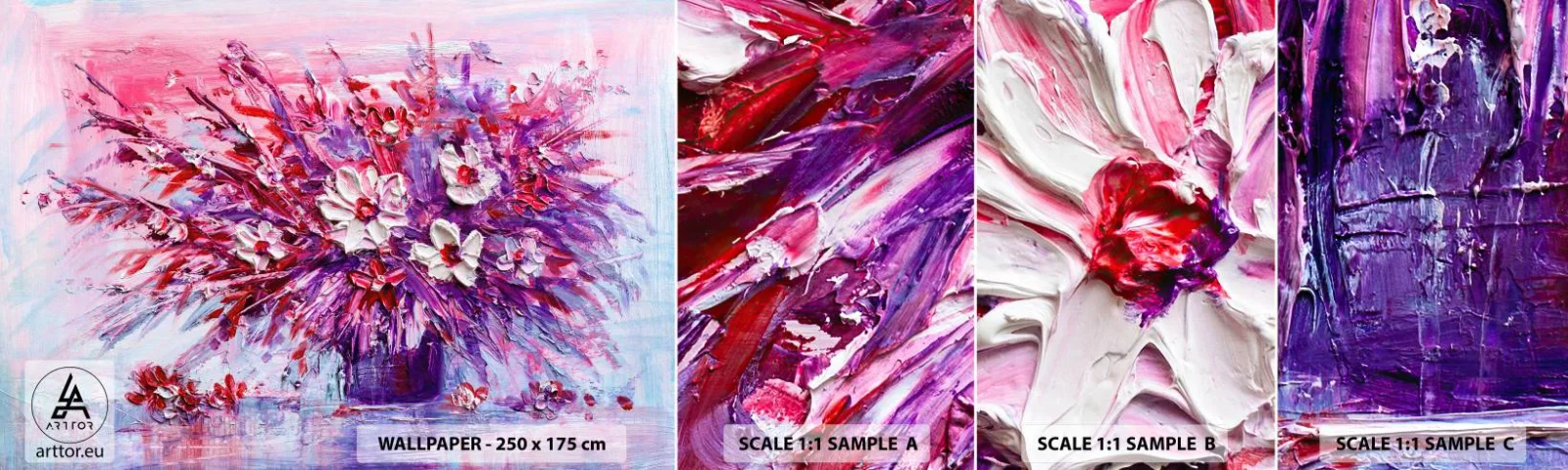 Campione di Fotomurale Adesivo Deluxe Sticker - Innocenza e passione - Fiori, Mazzo di fiori, Giardino - 100x30 cm