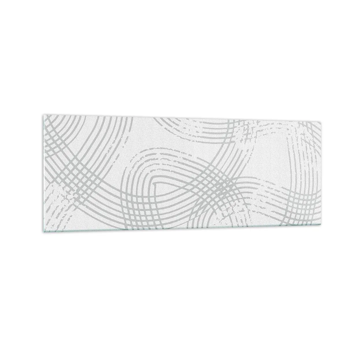 Quadro su vetro - Un motivo sottile con linee intrecciate in tonalità chiare - 140x50cm - Non vi è una via diritta - Decorazione murale moderna per soggiorno e camera da letto ARTTOR