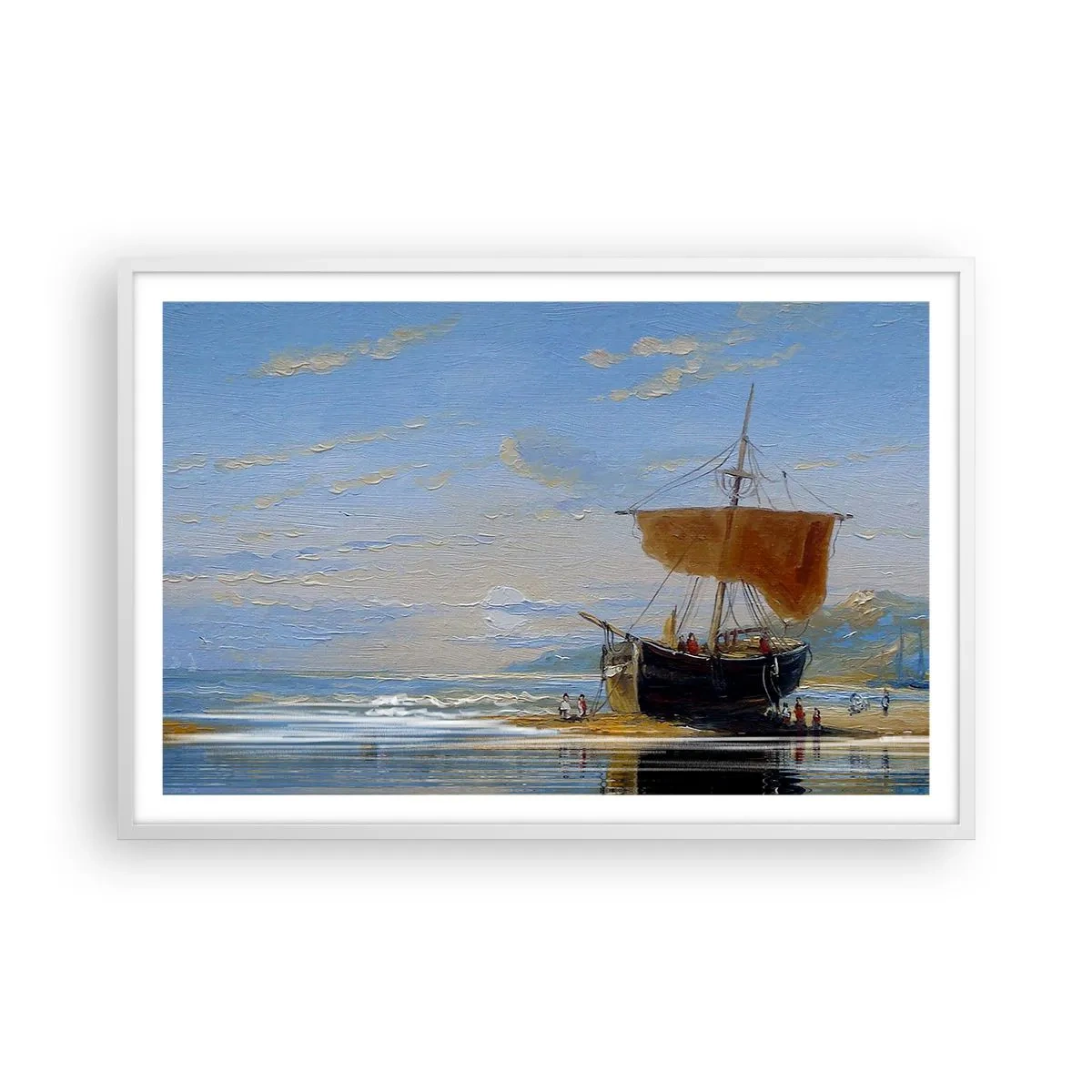 Poster in cornice bianca - Acqua, terra, aria - 91x61 cm