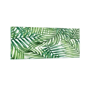 Quadro su vetro - Sotto un baldacchino verde - 100x40 cm