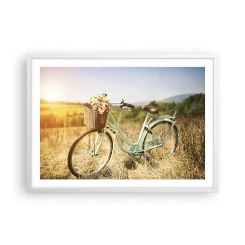 Poster in cornice bianca - Resto qui un attimo - 70x50 cm