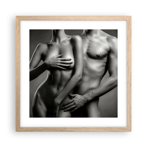 Poster in cornice rovere chiaro - Adamo ed Eva - 40x40 cm