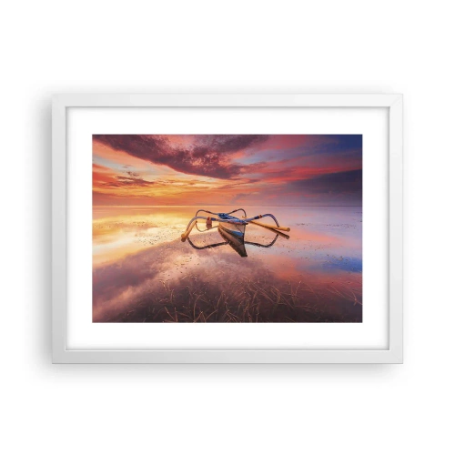 Poster in cornice bianca - La pace della sera tropicale - 40x30 cm