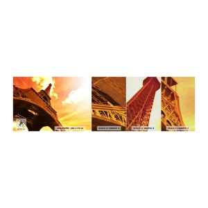 Campione di Fotomurale Premium Canvas - Monumentale, perché dorata dal sole - Città, Parigi, Torre Eiffel - 100x30 cm