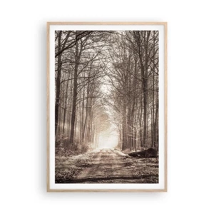 Poster in cornice rovere chiaro - La cattedrale del bosco - 70x100 cm